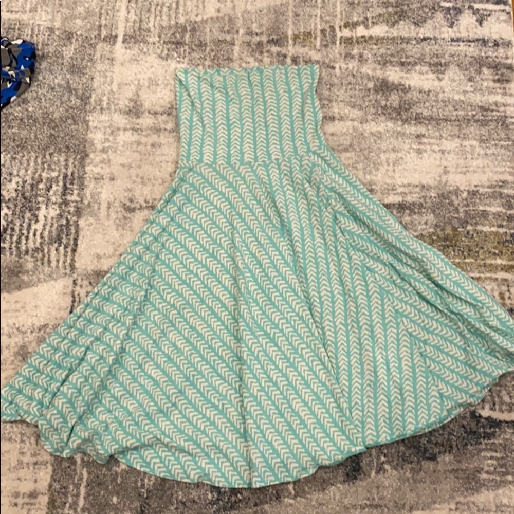 Green and white summer dress